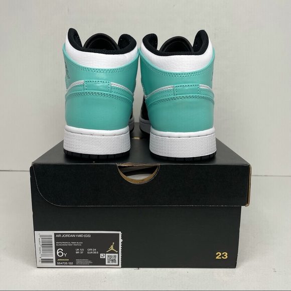 Nike Air Jordan 1 Retro Mid GS “Tropical Teal” NEW - Picture 4 of 4